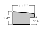 Slightly angled 1-1/4 " frame with an indented design on the inner and outer edge. The face is a metallic silver stain brushed over a warm grey-brown base. The accented inner and outer edge reveal more of the bright sold color and highlight the difference in texture.