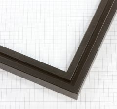 This 1 " profile stepped frame features a sleek black finish with clean, angular lines. Its modern stepped design adds depth and sophistication, making it a perfect choice for contemporary artwork and photography displays.